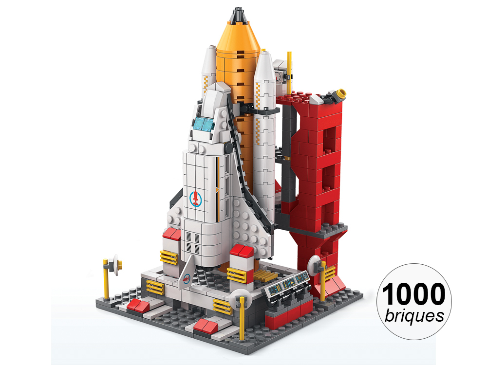 Jeu de construction 6 en 1 - Thème Espace - 1000 briques