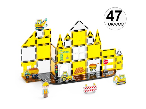 [TK437] Jeu de construction magnétique - Thème Chantier - 47 pcs