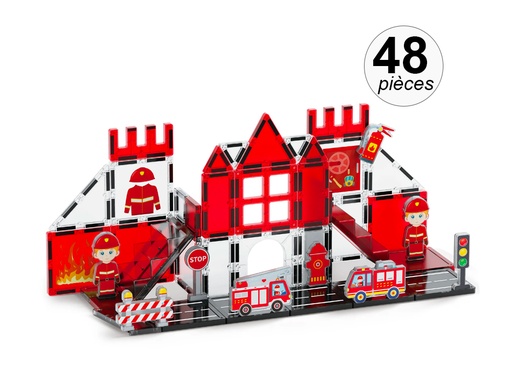 [TK438] Jeu de construction magnétique - Thème Pompier - 48 pcs